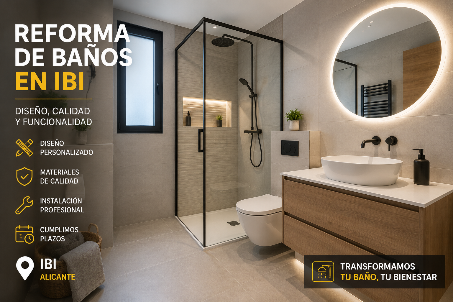Reforma de baño en Ibi, antes y después